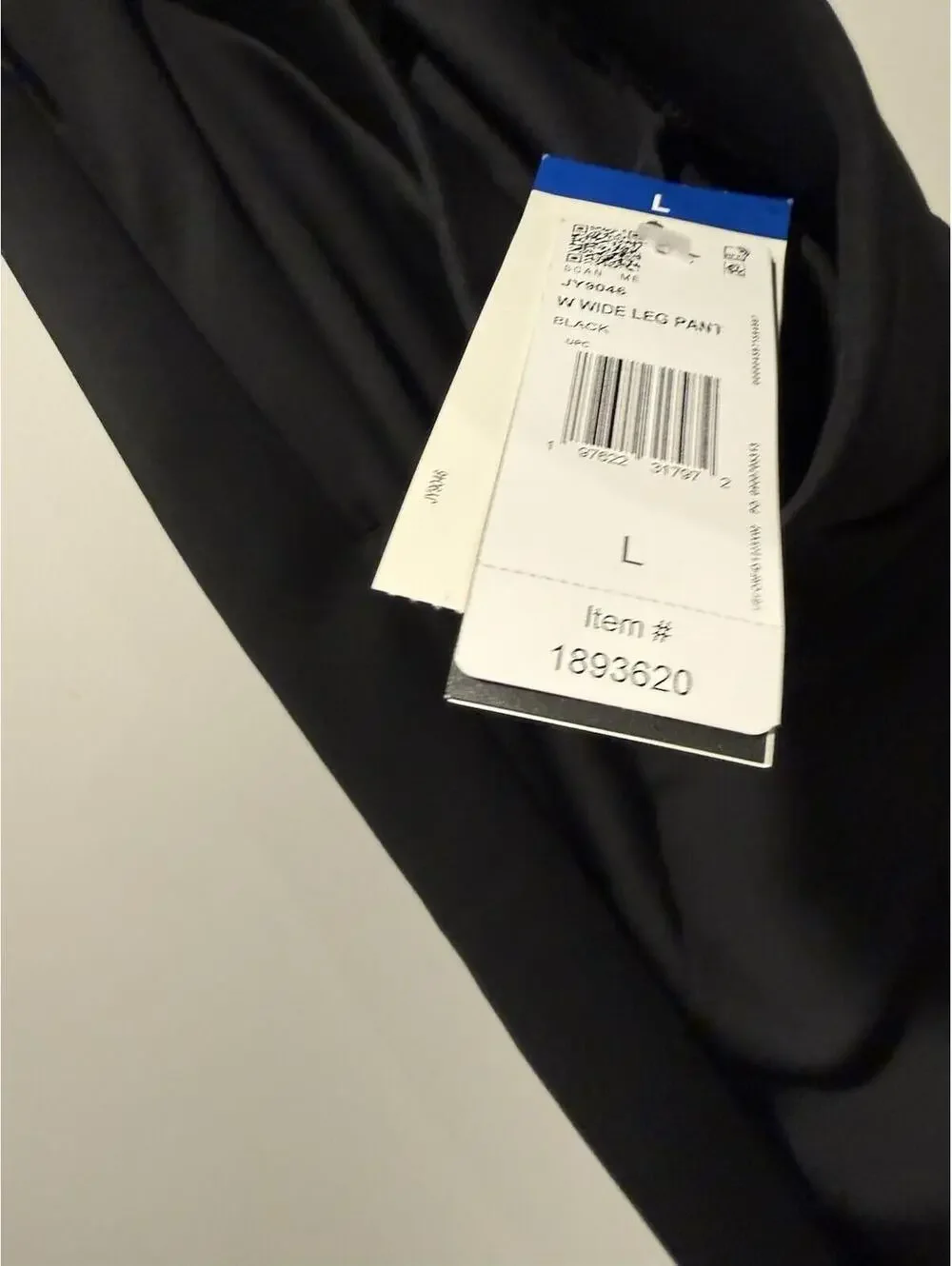 NWT Adidas Women's Active Pants With Zipped Pockets Wide Leg Black Size L
